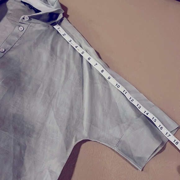 LAFAYETTE 148 New York Andra Semi Sheer Oversized Button Down Shirt- Size S - Picture 12 of 14